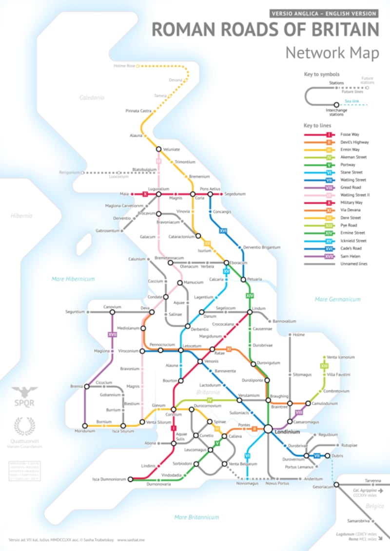 Someone has made a Tube map of Roman Britain, because why not?