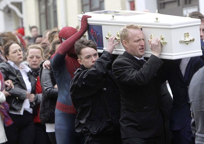 The funeral of Kayden Fleck at Ballymena Elim Church. Picture by Aidan O&#39;Reilly/Pacemaker 