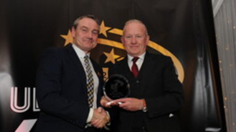 Sean Harte (right) with Ulster GAA chairman Ciaran McLaughlin