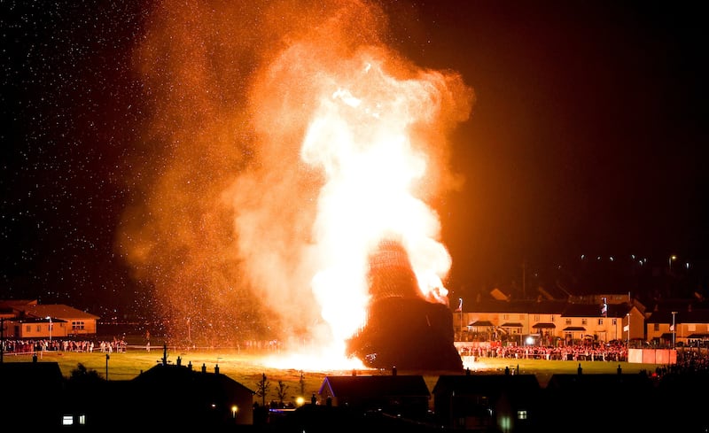 Craigyhill bonfire in Larne is lit for the 11th night Photo by Jonathan Porter / Press Eye.