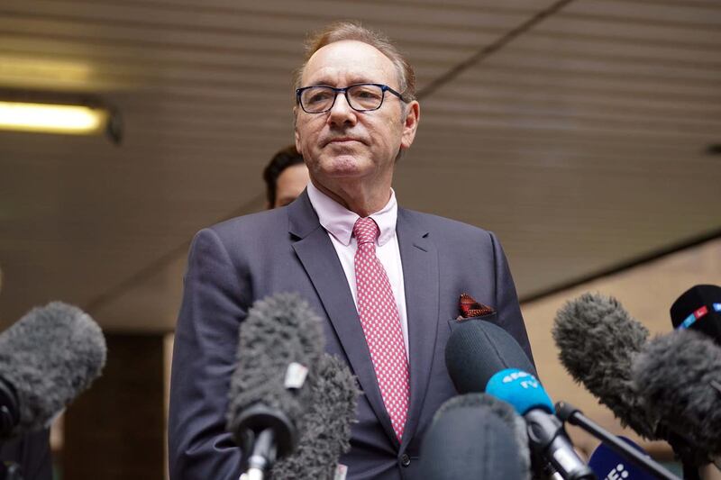 Actor Kevin Spacey speaks to the media outside Southwark Crown Court, London, after he was found not guilty of sexually assaulting four men following the criminal trial