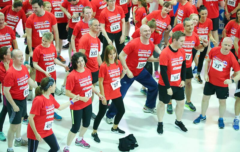 The record entry 600 local businessmen and women who took part in the 5k Grant Thornton Runway Run at Belfast City Airport were put through their paces by Fitness Freddy ahead of the event&nbsp;