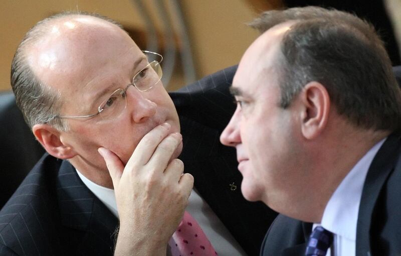 As finance secretary in the first SNP government, John Swinney (left) worked closely with then first minister Alex Salmond.