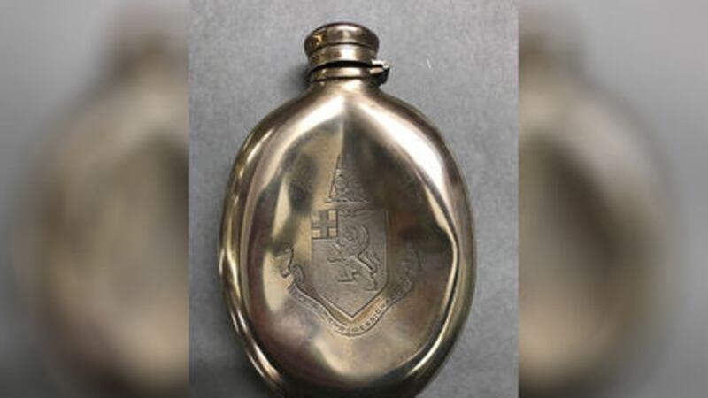 The silver brandy flask, belonging to a passenger on the Titanic, sold for &pound;76,000 at an auction in England. Picture by Henry Aldridge &amp; Son&nbsp;