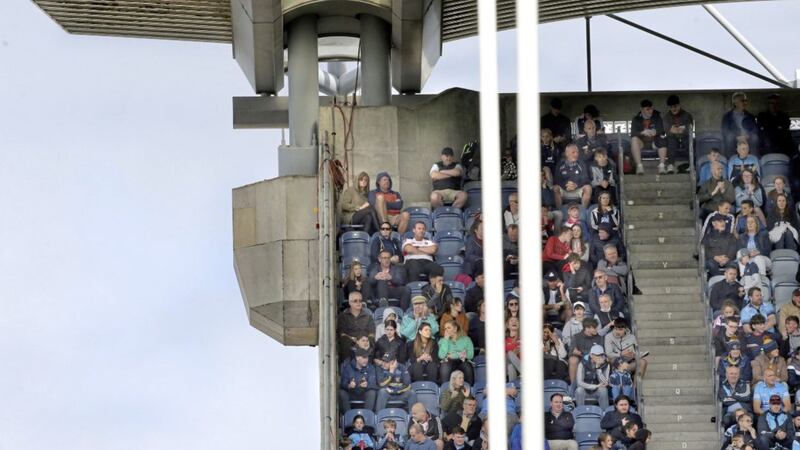 Fans pictured at the very top corner of the upper tier in Croke Park on Saturday. Picture by Margaret McLaughlin 