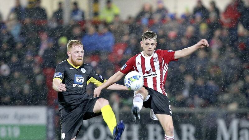 Ryan Connolly (left) returns to the Finn Harp squad following suspension for their trip the Tallaght to take on Shamrock Rovers on Sunday 