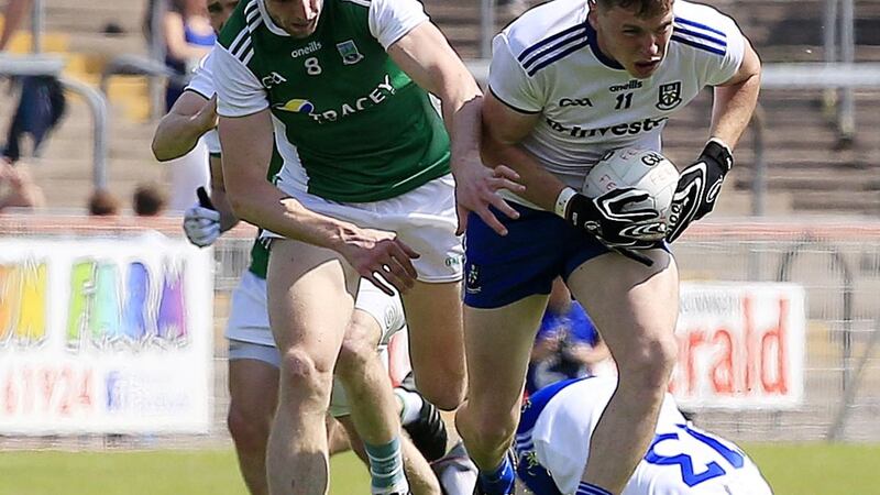 Eoin Donnelly (left) savoured Fermanagh's stunning victory over Monaghan yesterday Picture by Philip Walsh