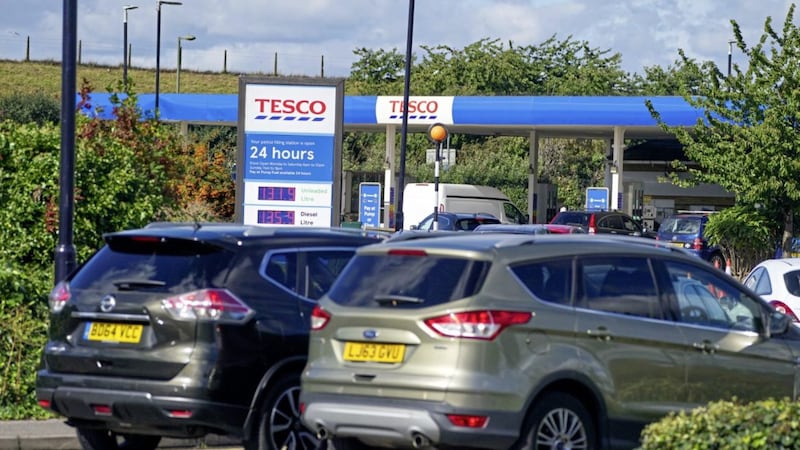 Northern Ireland has not witnessed the panic buying of fuel which has led to queues at petrol stations in England. Photo : Steve Parsons/PA Wire. 