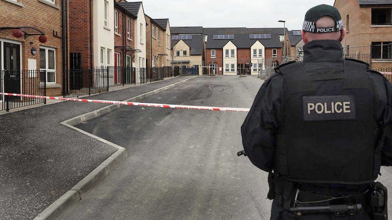 The scene of the paramilitary-style shooting in the Creggan estate in Derry on Monday night. Picture by Margaret McLaughlin 