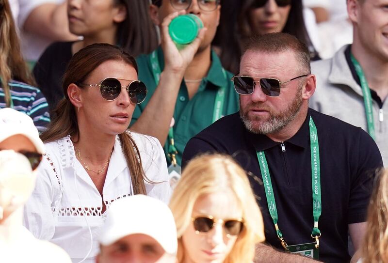 Coleen and Wayne Rooney at Wimbledon last year
