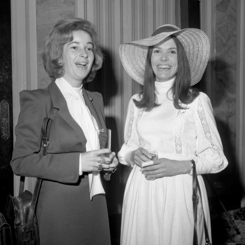 Joan Bakewell (right) with radio presenter Joan Shenton in 1972