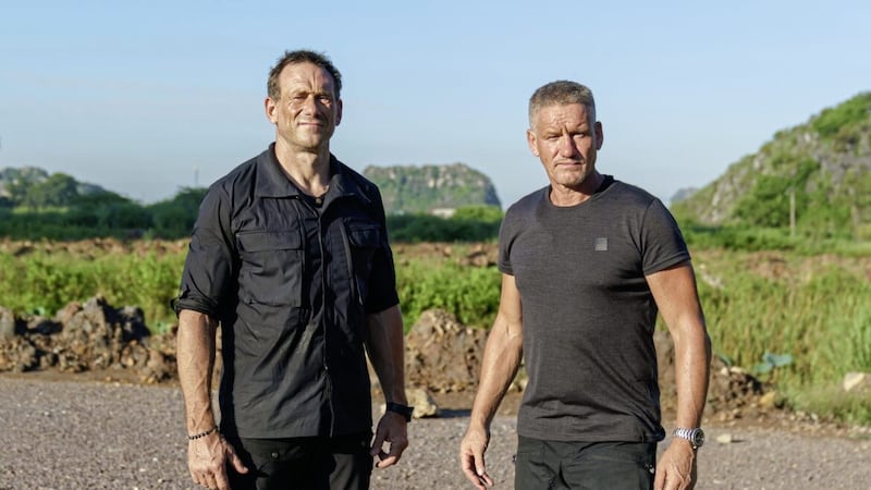 SAS: Who Dares Wins. Pictured: (L-R) Foxy (Jason Fox) and Billy (Mark Billingham) 