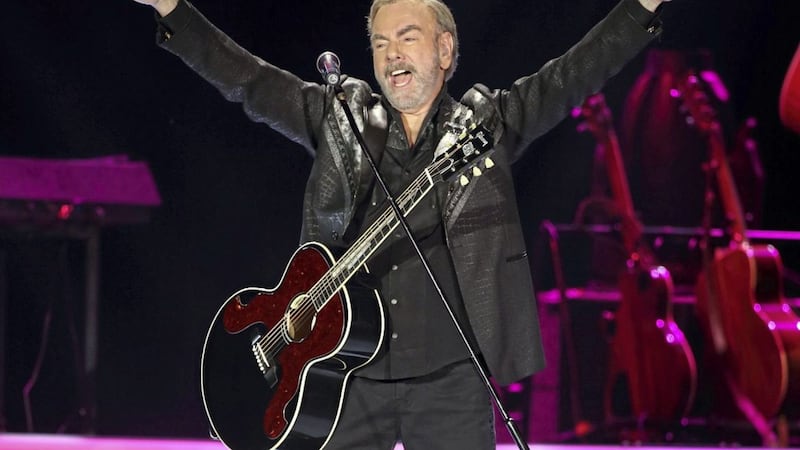 I love you Belfast &ndash; US singer-songwriter Neil Diamond at the SSE Arena on Sunday night Picture: Cliff Donaldson 