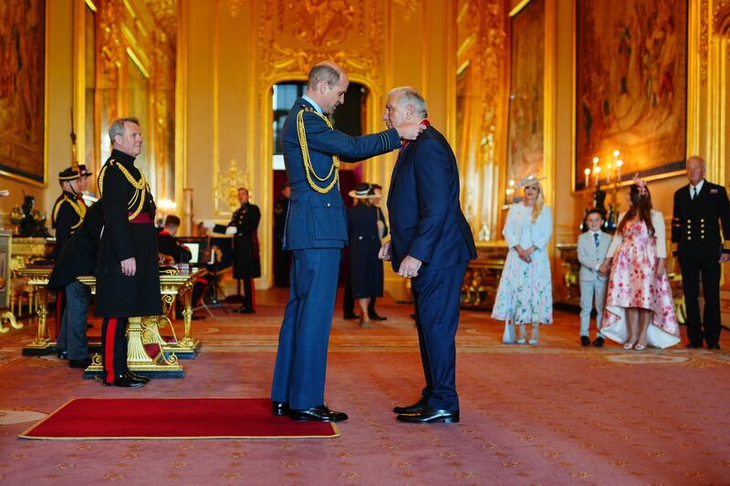 Peter Shilton, from Colchester, is made a Commander of the Order of the British Empire by the Prince of Wales