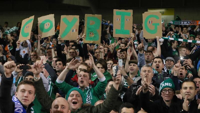Ireland fans celebrate the Euro 2016 play-off victory over Bosnia on Monday night<br />Picture: PA&nbsp;