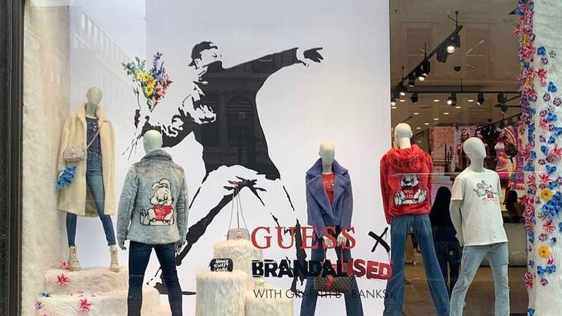 The elusive artist urged shoplifters to visit the clothing brand’s store on Regent Street.