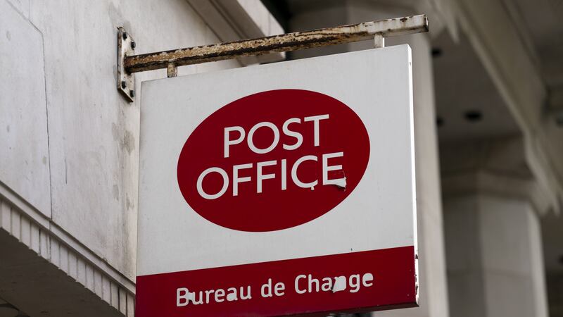 A Post Office sign nearby the Post Office Horizon IT inquiry at Aldwych House, central London