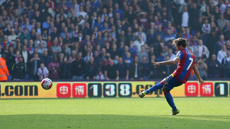 Crystal Palace's Yohan Cabaye scores from the spot against West Brom during Saturday's Premier League game at Selhurst Park<br />Picture: PA
