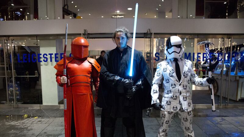 Fans arrived in costume to watch the eighth film in the saga.