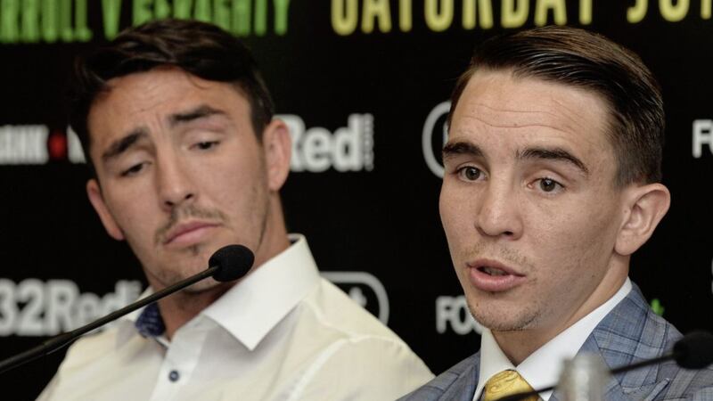 Michael Conlan (right) with his brother Jamie (left). Picture by Colm Lenaghan/Pacemaker. 