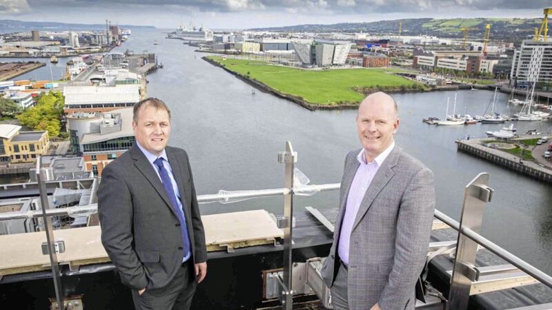 Darrell McGuckian from Farrans with and Belfast Harbour&rsquo;s CEO, Joe O&rsquo;Neill. 