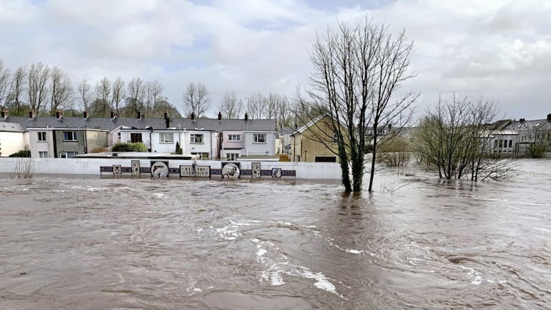 Omagh in County Tyrone was amongst the worst affected areas. Several rivers converge around the town and large areas were under water as rivers burst their banks. Picture by Alan Lewis 