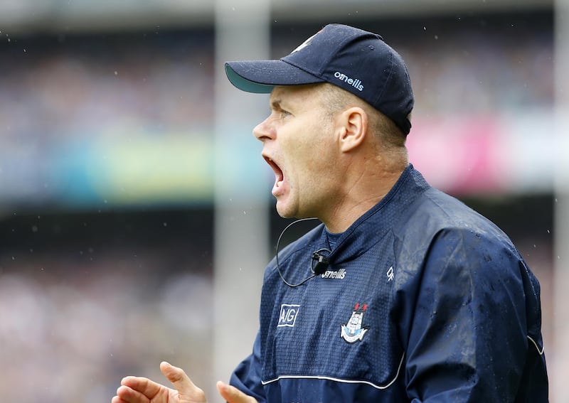 Dublin manager Dessie Farrell shouts instructions during the All-Ireland final. Picture: Philip Walsh