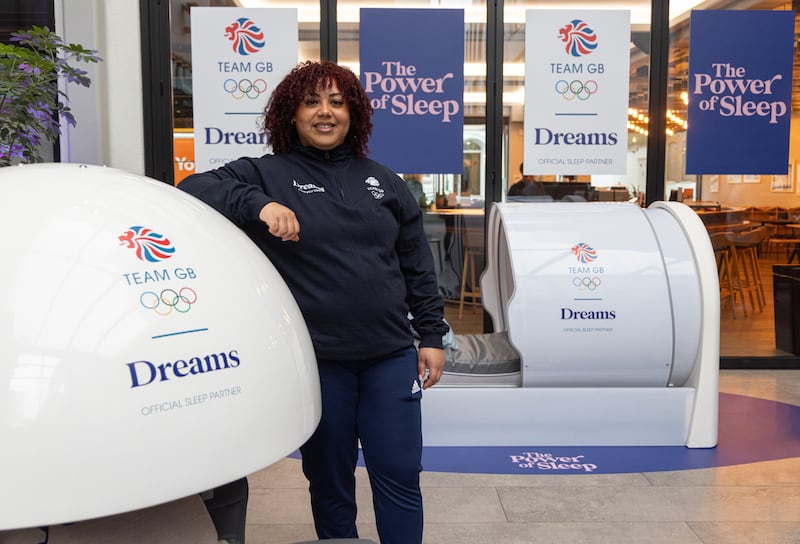 Campbell with one of the Dreams sleep pods