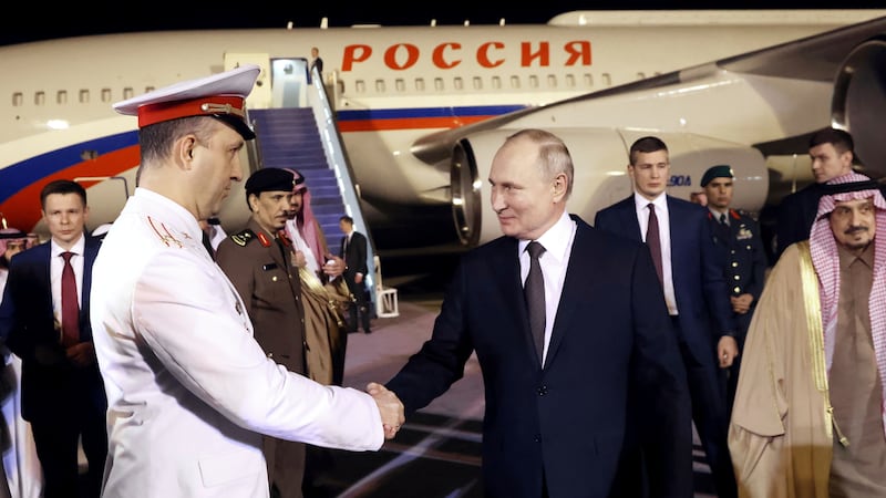 Russian President Vladimir Putin arrives in Riyadh (Konstantin Zavrazhin, Sputnik, Kremlin Pool/AP)