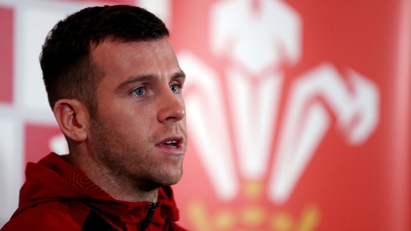 Wales' Gareth Davies during a press conference at the Vale Resort, Hensol.&nbsp;