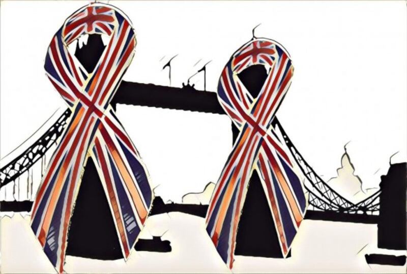 tower bridge artwork in tribute to London Bridge attack (Chris Chan)