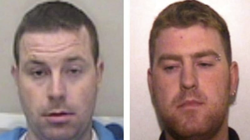 Police are searching for Christopher Hughes (left) and Ronan Hughes (right) following the deaths of 39 people in Essex last week 