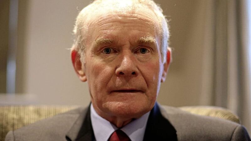 Martin McGuinness at Bishop&#39;s Gate Hotel in Derry as he announced his retirement from electoral politics. Picture by Niall Carson, Press Association              