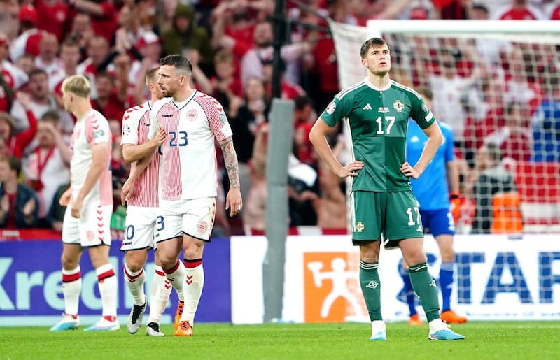 Paddy McNair during the defeat in Denmark back in June.