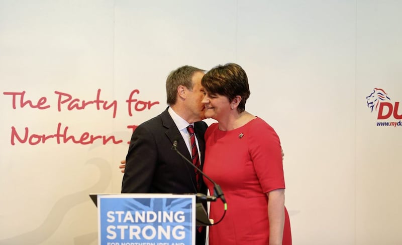 DUP leader Arlene Foster and candidate Nigel Dodds at the party's manifesto launch. Picture by Mal McCann&nbsp;