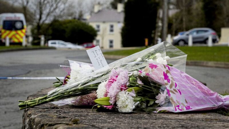 Flowers left in tribute at the Greenvale Hotel. Picture by Liam McBurney/PA Wire 