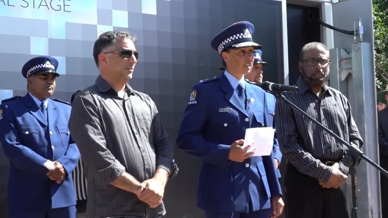 Superintendent Naila Hassan fought back tears before telling a crowd: ‘I am a proud Muslim and I am a leader in the NZ Police.’