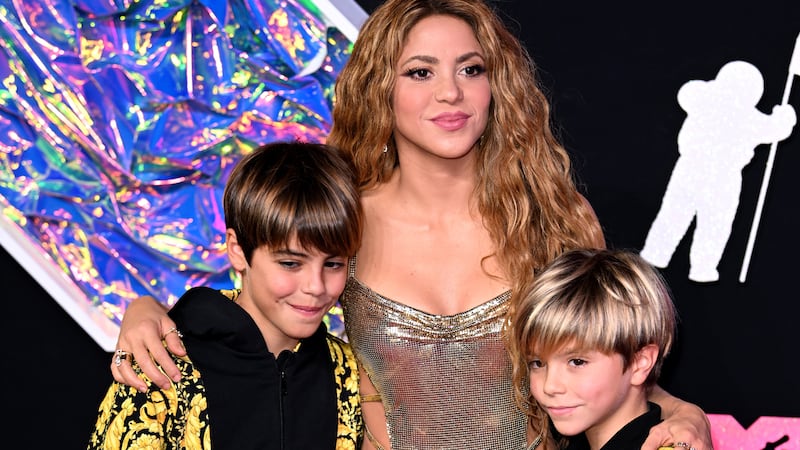 Shakira with her sons Milan and Sasha (Doug Peters/PA)