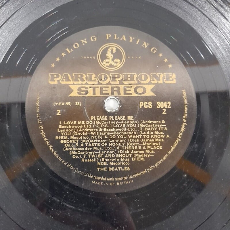 The Parlophone black and yellow label