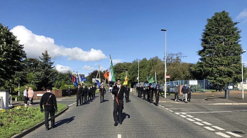 A colour party led a Saoradh hunger strike commemoration parade through Bellaghy, Co Derry, at the weekend 