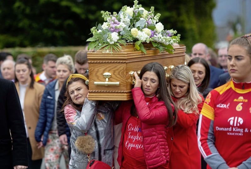 Family and freinds attend the funeral of siobhan McCann near castlewellan Co Down.  Picture Mark Marlow. 