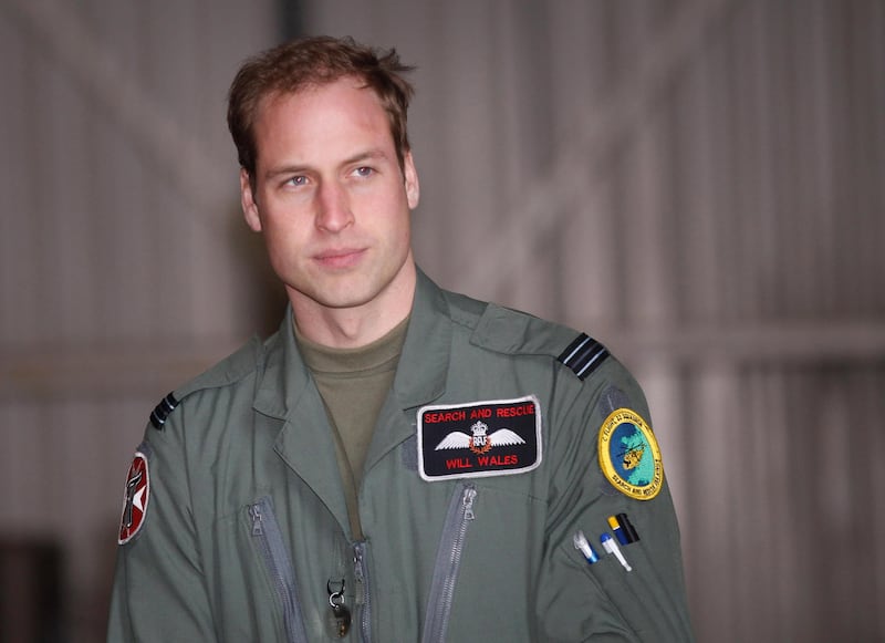 William in 2012 as a RAF search and rescue pilot after returning from a six-week posting on the Falklands Islands