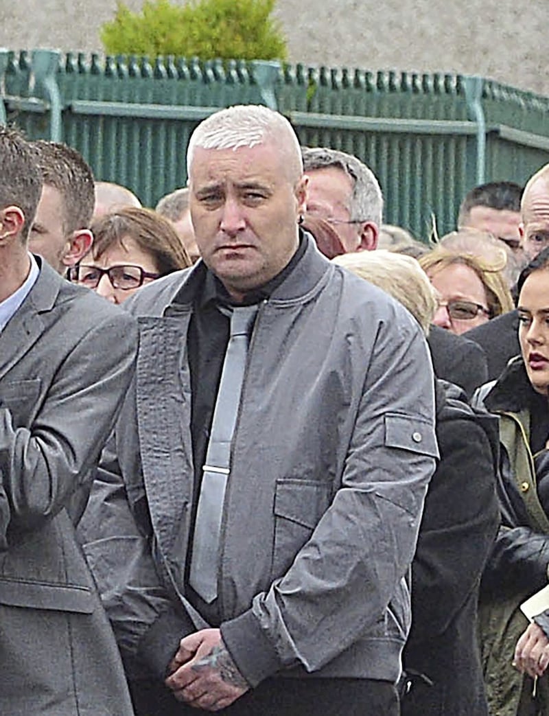 Colin Horner pictured at the funeral of former loyalist leader Geordie Gilmore in March of this year. 