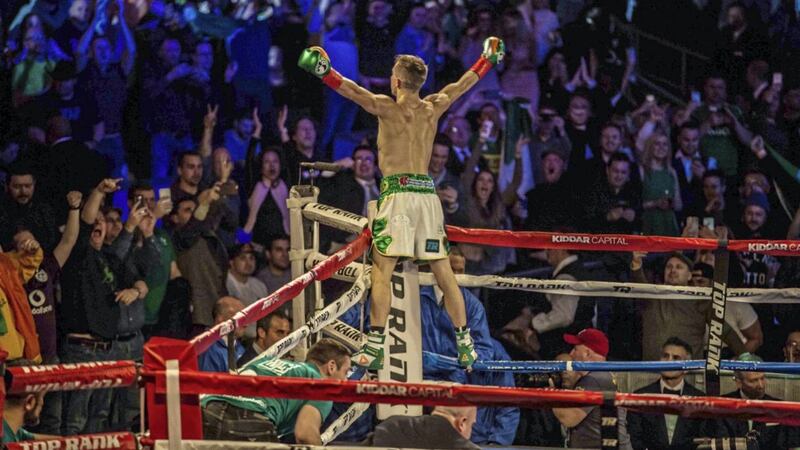 Belfast boxer Michael Conlan made an impressive professional debut as he stopped Tim Ibarra inside three rounds at Madison Square Garden. Picture by Pacemaker Belfast 