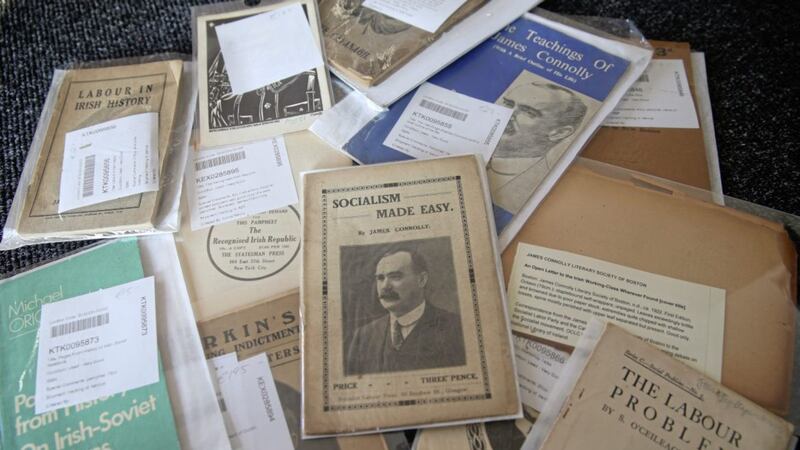 Some of the items that will form the library at &Aacute;ras U&iacute; Chonghaile. Picture by Mal McCann 