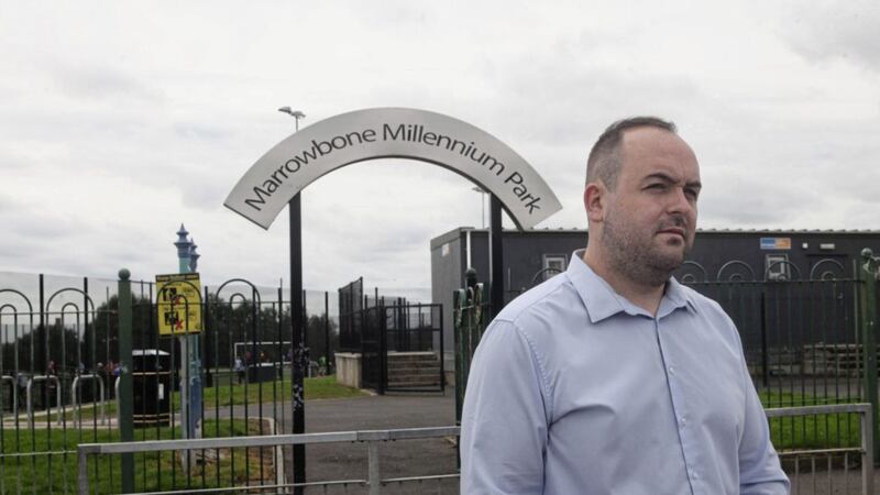 Paul McCusker, an SDLP councillor for the area, said this is not the first time the Oldpark residents have complained about anti-social behaviour. Picture by Ann McManus 