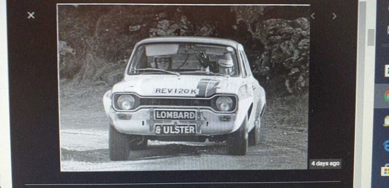 Adrian&nbsp;<span style="font-family: Arial, Verdana, sans-serif; ">driving the Ford Escort which led the 1973 Circuit of Ireland until mechanical failure denied him in the final miles</span>