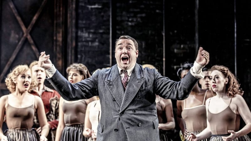 Jason Manford (centre) as Frank Cioffi in Curtains. Picture by Richard Davenport 