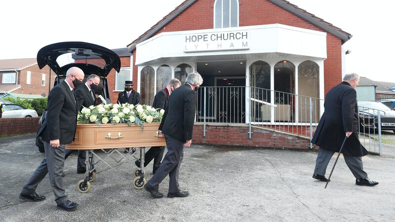His comedy partner Tommy Cannon was among the mourners in Lytham, Lancashire.
