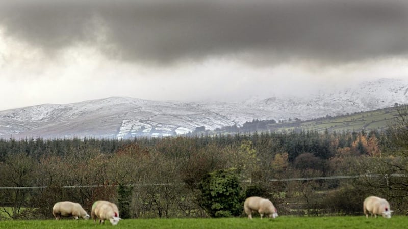 The first winter snow of the year on the hills close to Maghera in Co Derry. Picture by Margaret McLaughlin 